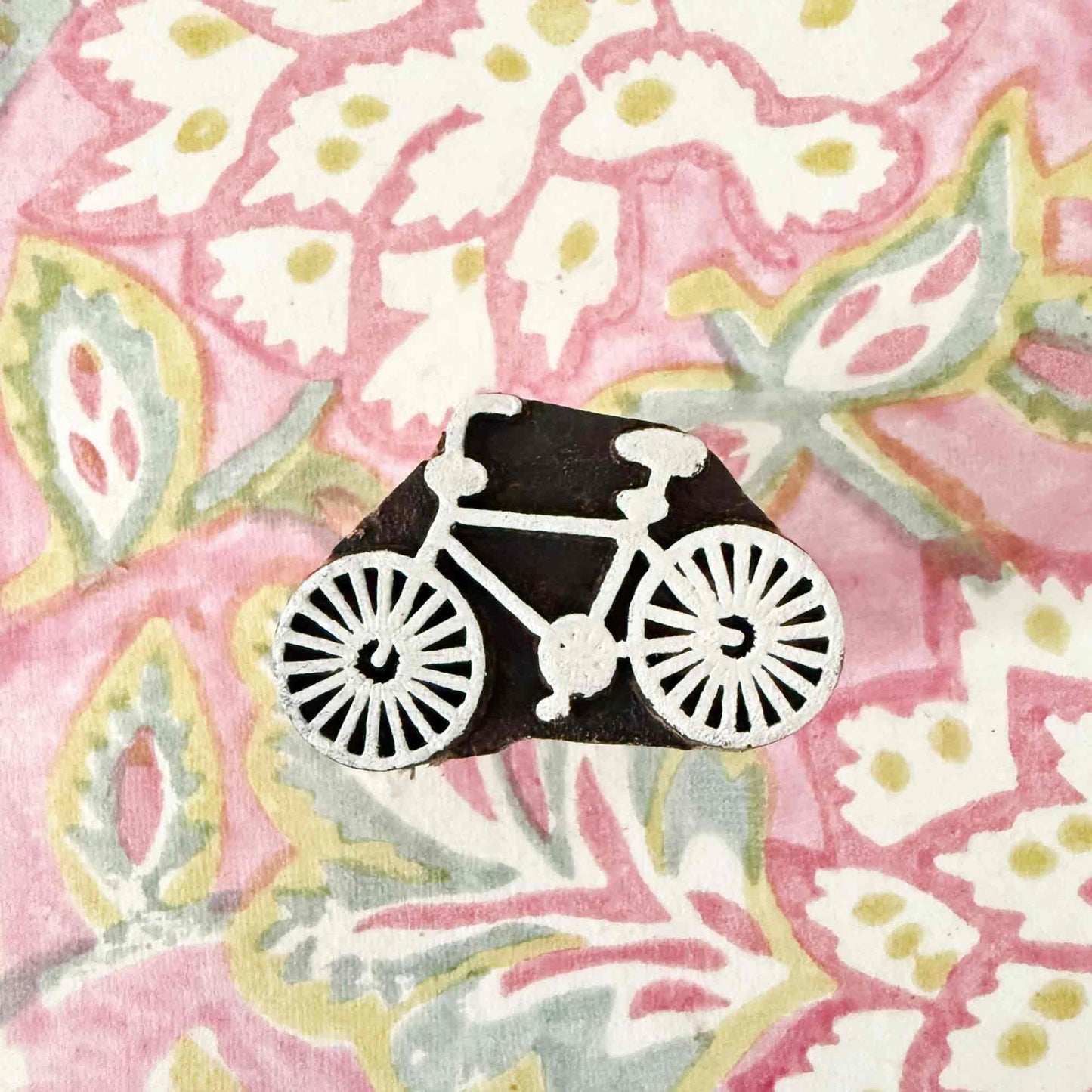 Bicycle design wood block stamp