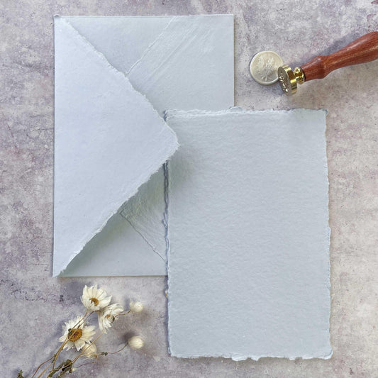 Light Blue Handmade Paper Envelope