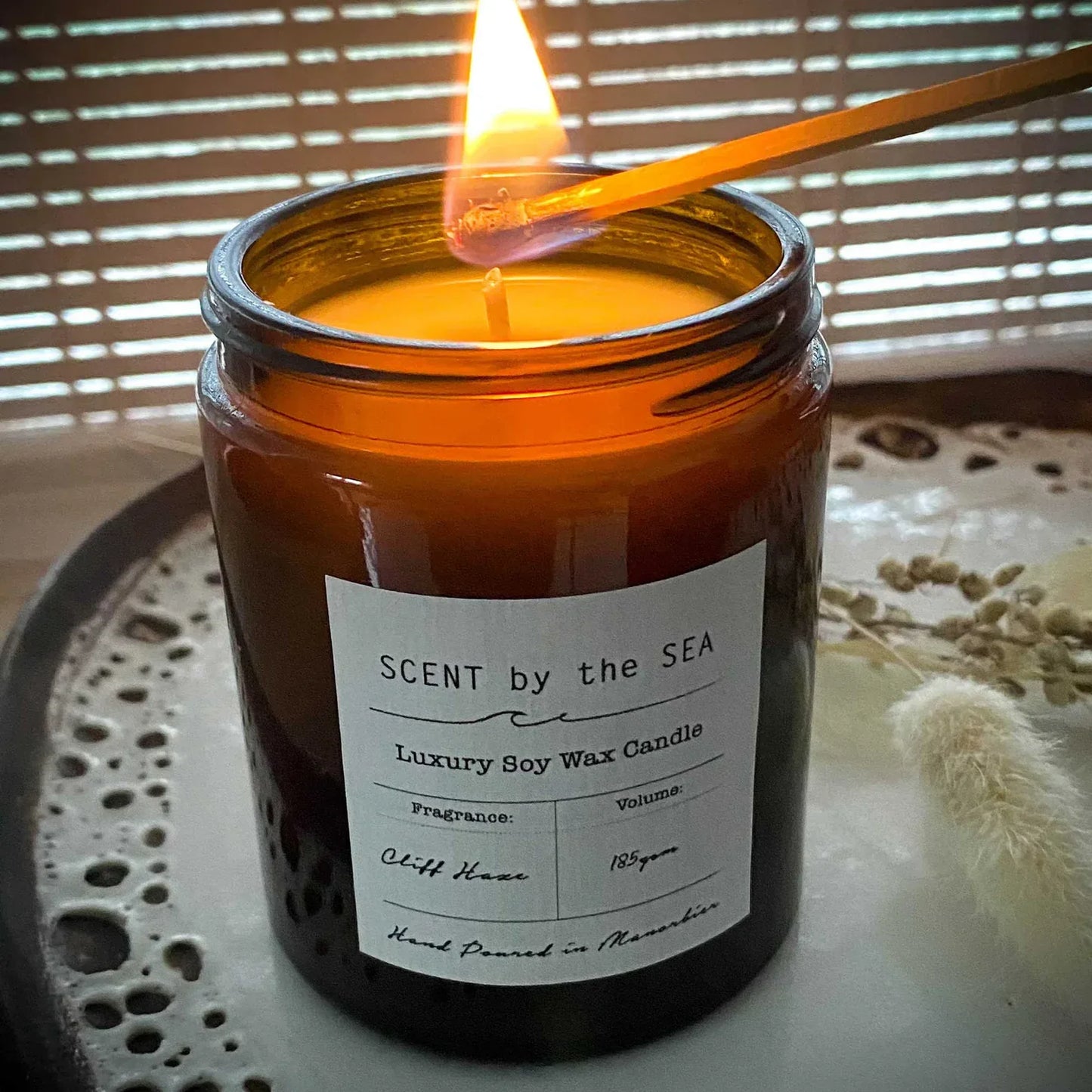 Cliff Haze | Luxury Soy Wax Scented Candle in Apothecary Jar with Lid | Gift Boxed | Coastal Candle | Pembrokeshire Coast Smell