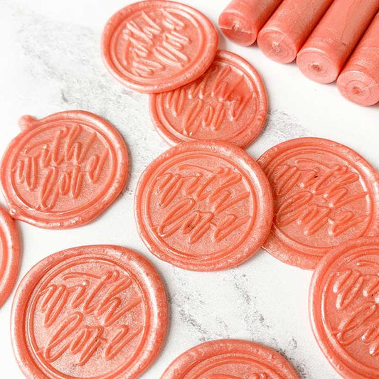 Sealing Wax Stick in Coral wax seals