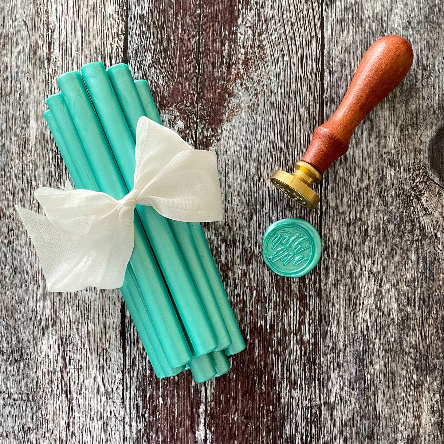 Sealing Wax Stick in Turquoise wax seals thenaturalpapercompany