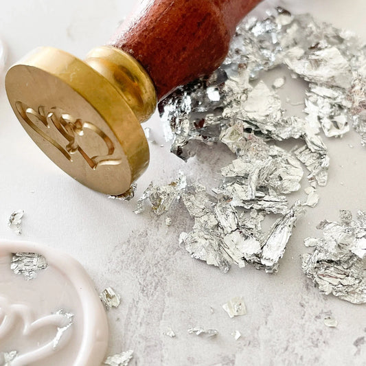 Silver leaf flakes wax seals