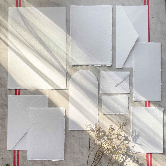 Premium white handmade cotton rag paper