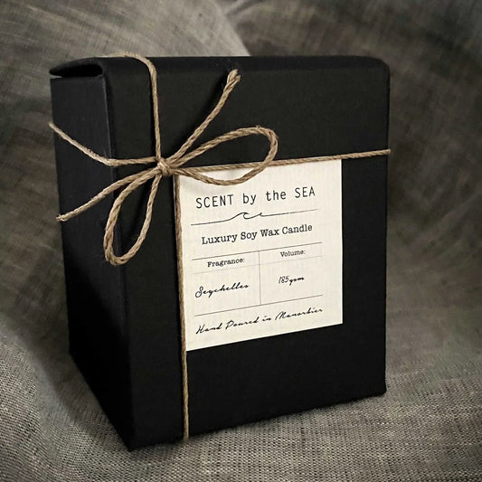 Seychelles | Luxury Soy Wax Scented Candle in Apothecary Jar with Lid | Gift Boxed Candle | Tropical Candle | Holiday Smell
