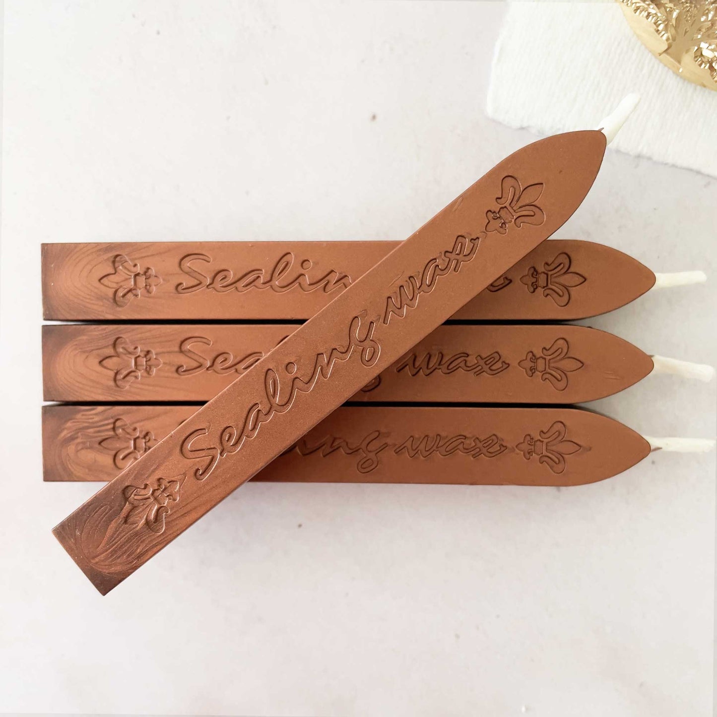 Vintage copper wax stick with wick