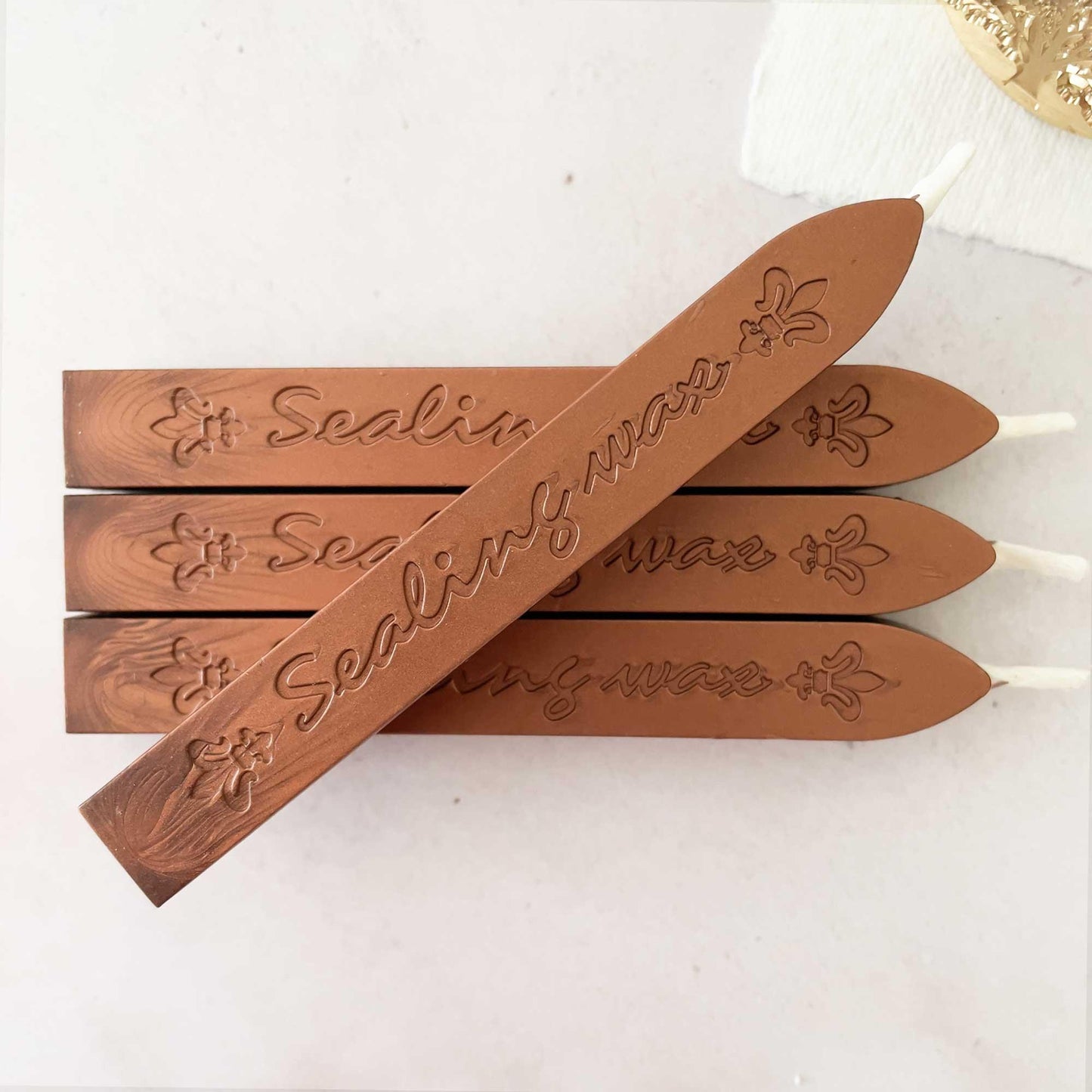 Vintage copper wax stick with wick