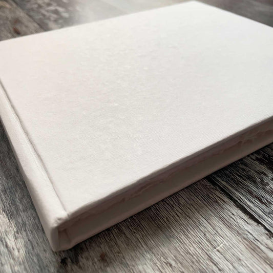 white handmade cotton rag notebook