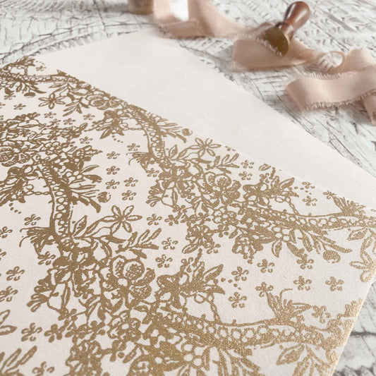 blush pinnk and gold recycled paper
