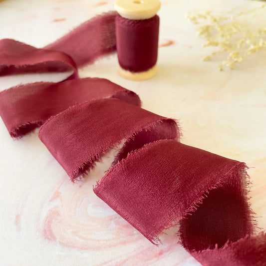 Silk Ribbon in Burgundy