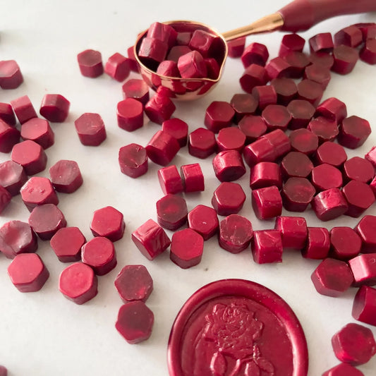 burgundy pearlised sealing wax beads