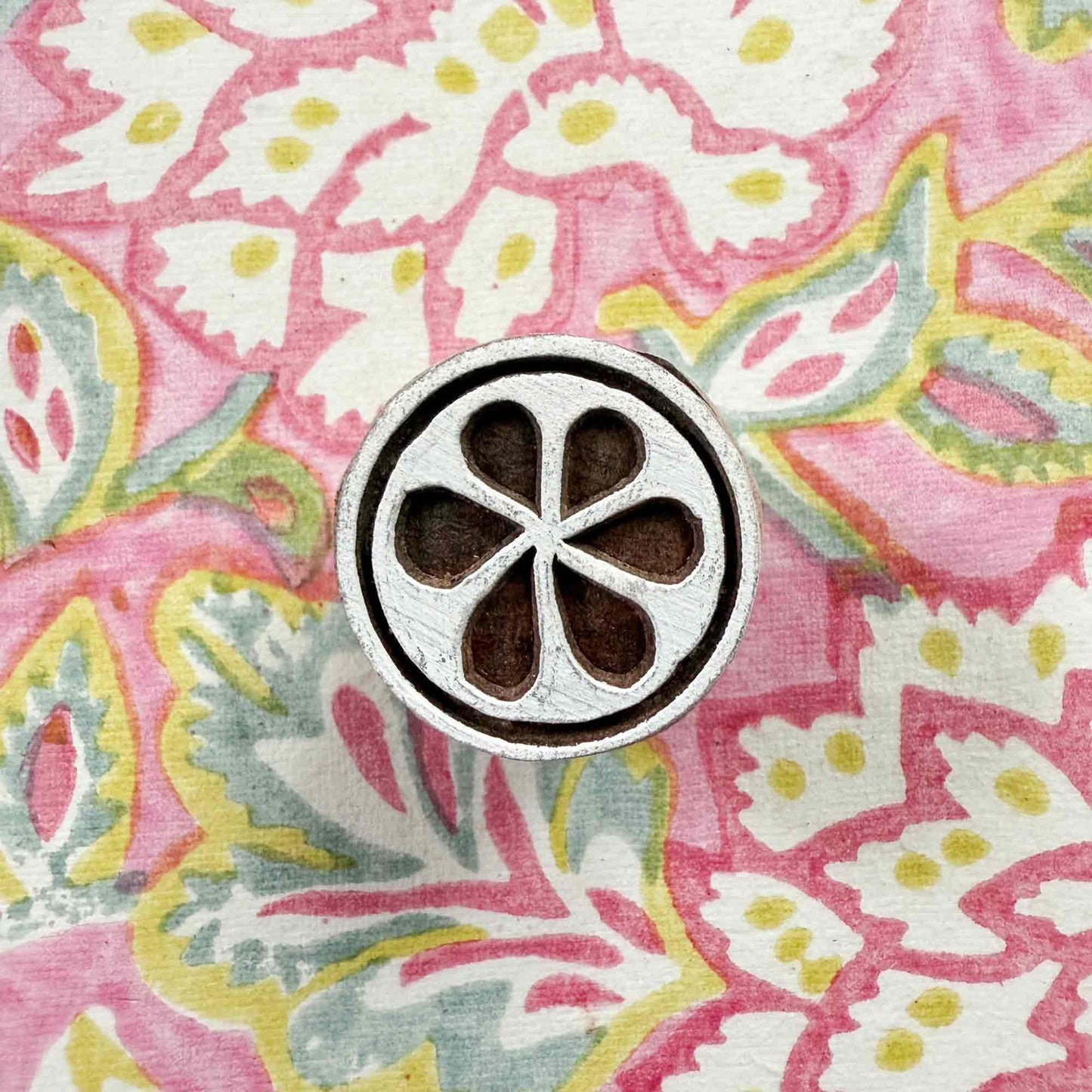 Decorative wooden stamp with a retro design