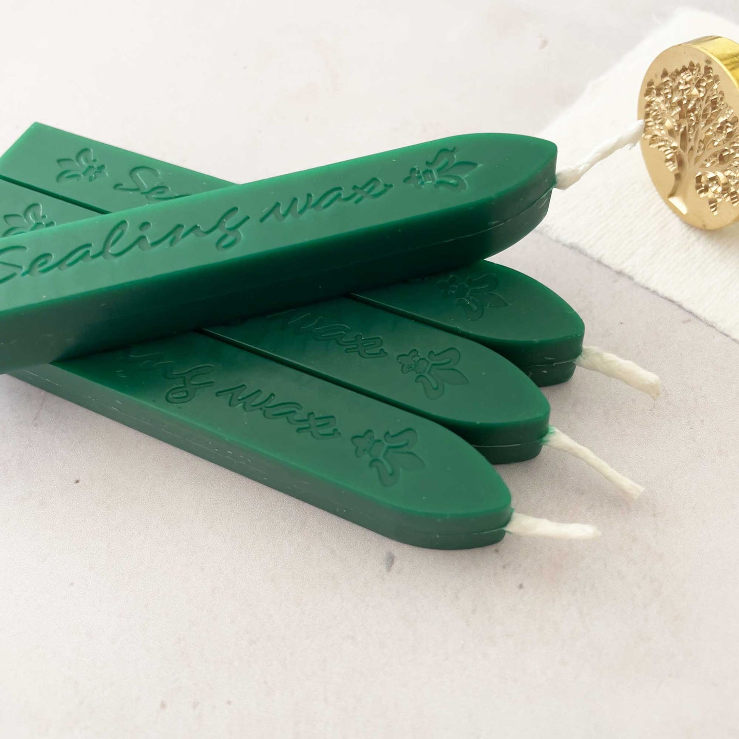 forest green sealing wax stick with wick