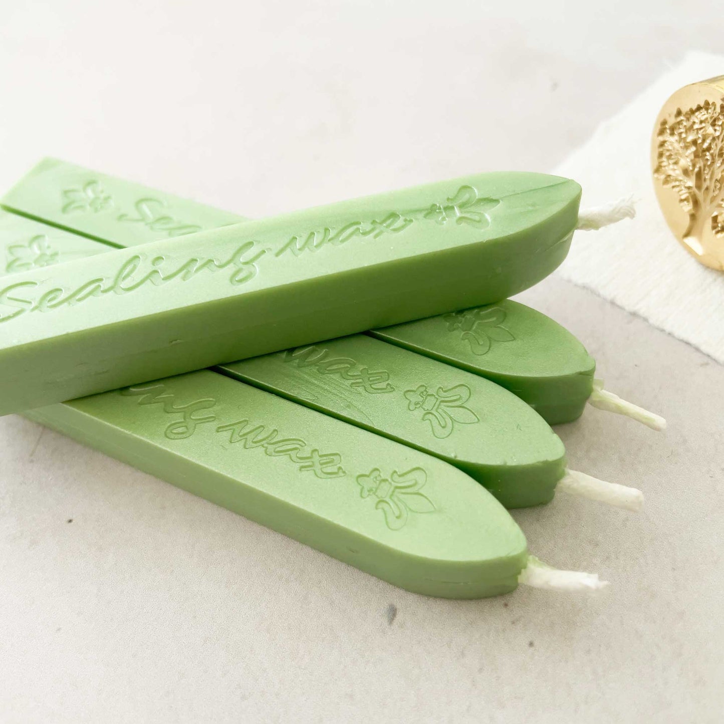 Fresh Green Sealing Wax Stick with Wick sealing wax thenaturalpapercompany