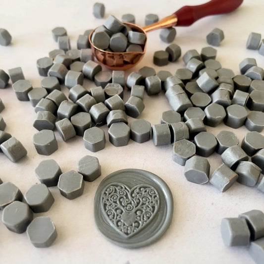grey sealing wax beads