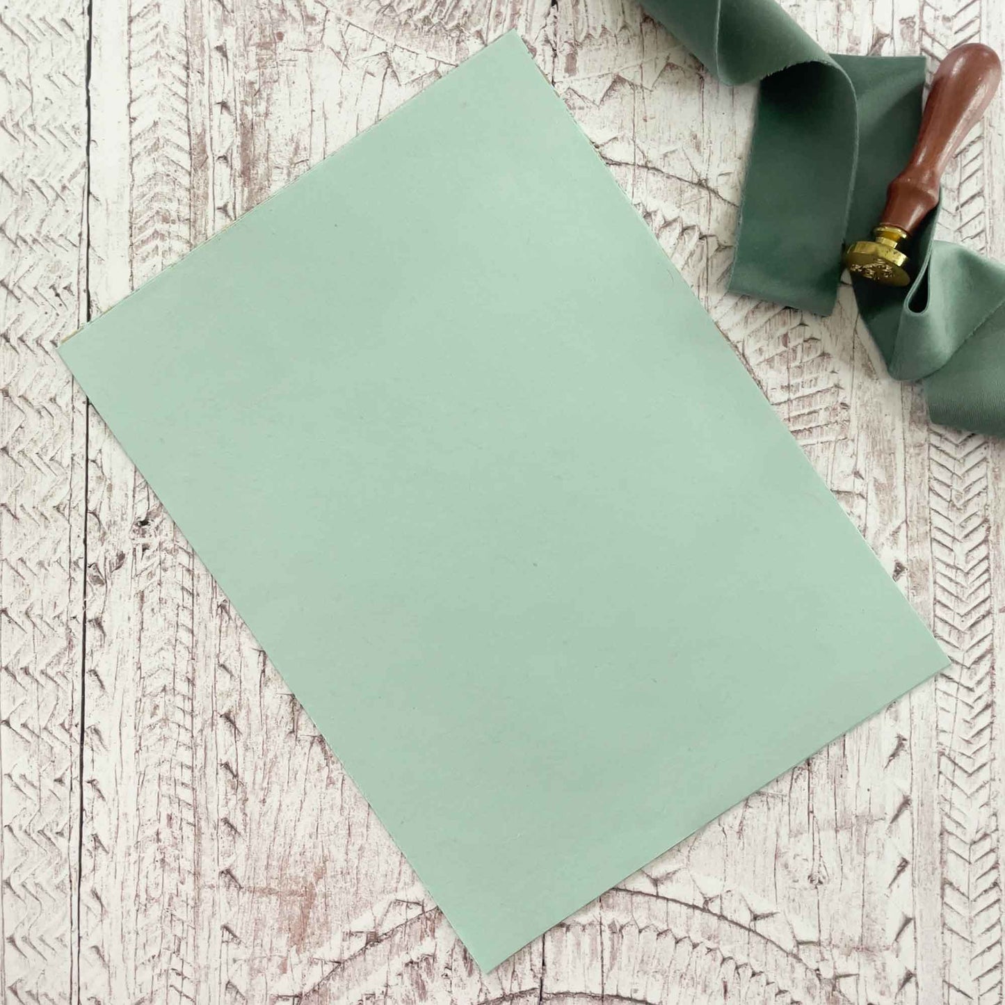 Light Green Recycled Paper made from cotton rag fibres.