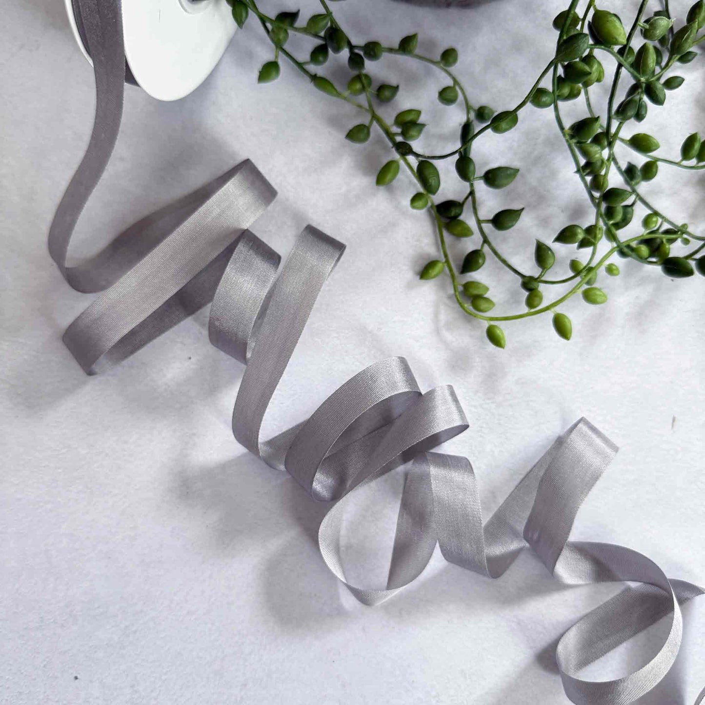 grey habotai silk ribbon