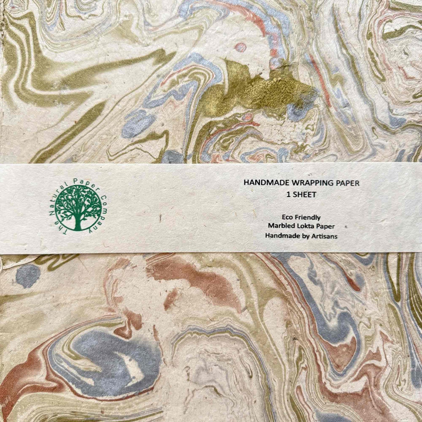 Hand-marbled Lokta wrapping paper sheet by The Natural Paper Company – eco-friendly, handmade, sustainable artisanal gift wrap