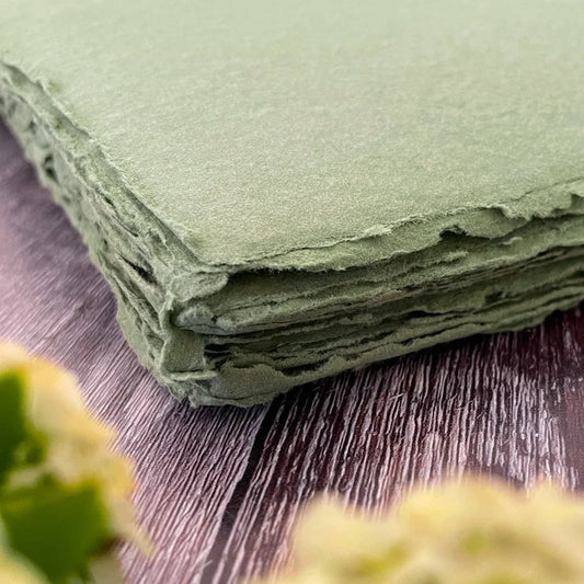 sage green handmade paper