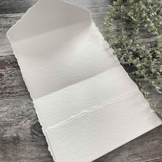 handmade paper pocket fold invitation