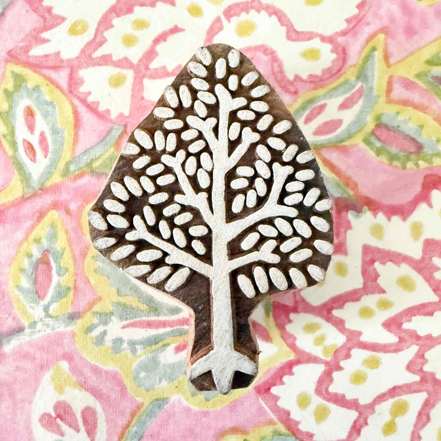 tree pattern hand block wooden stamp