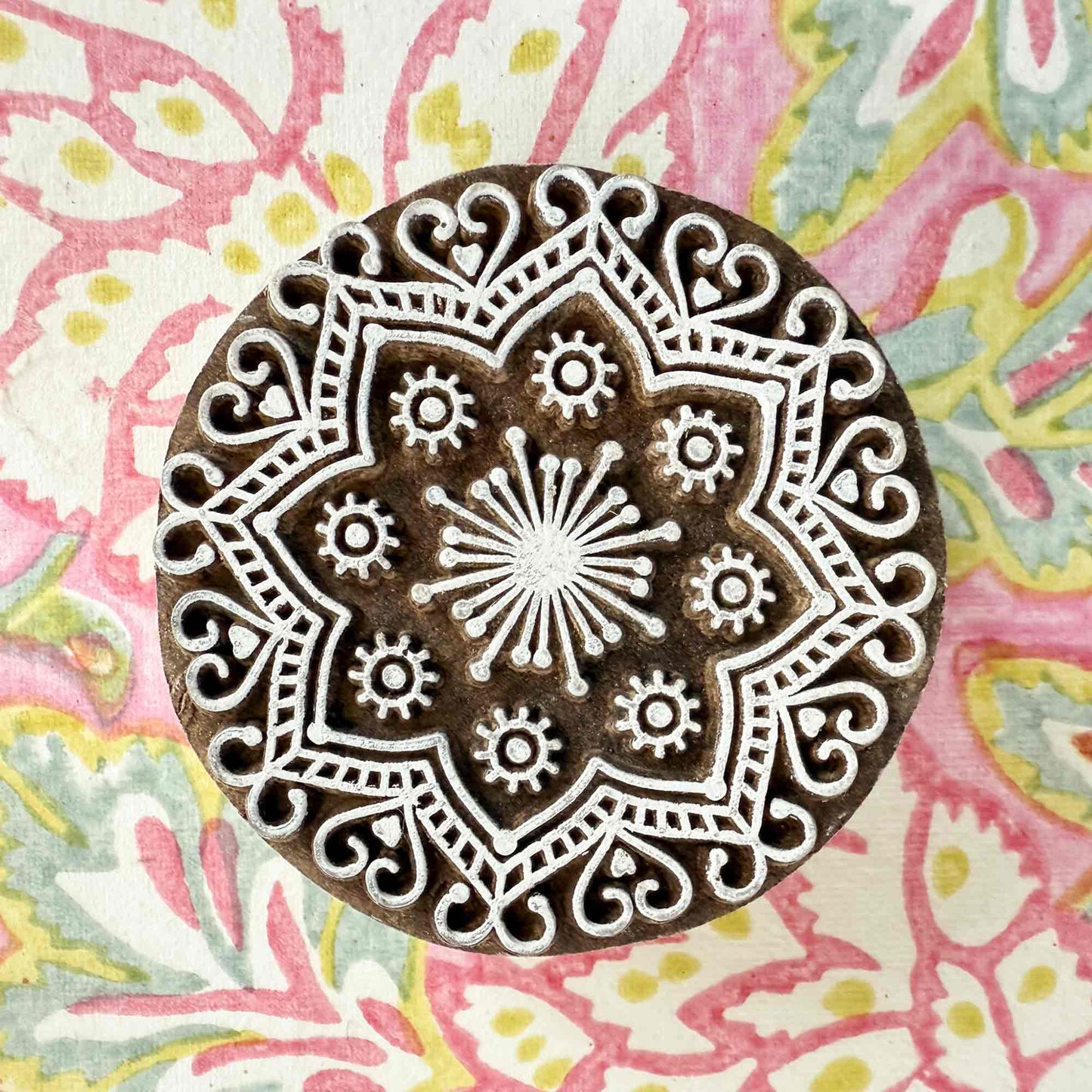 Mandala design Indian wood block stamp
