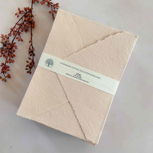 Misty Rose Handmade Cotton Rag Envelopes