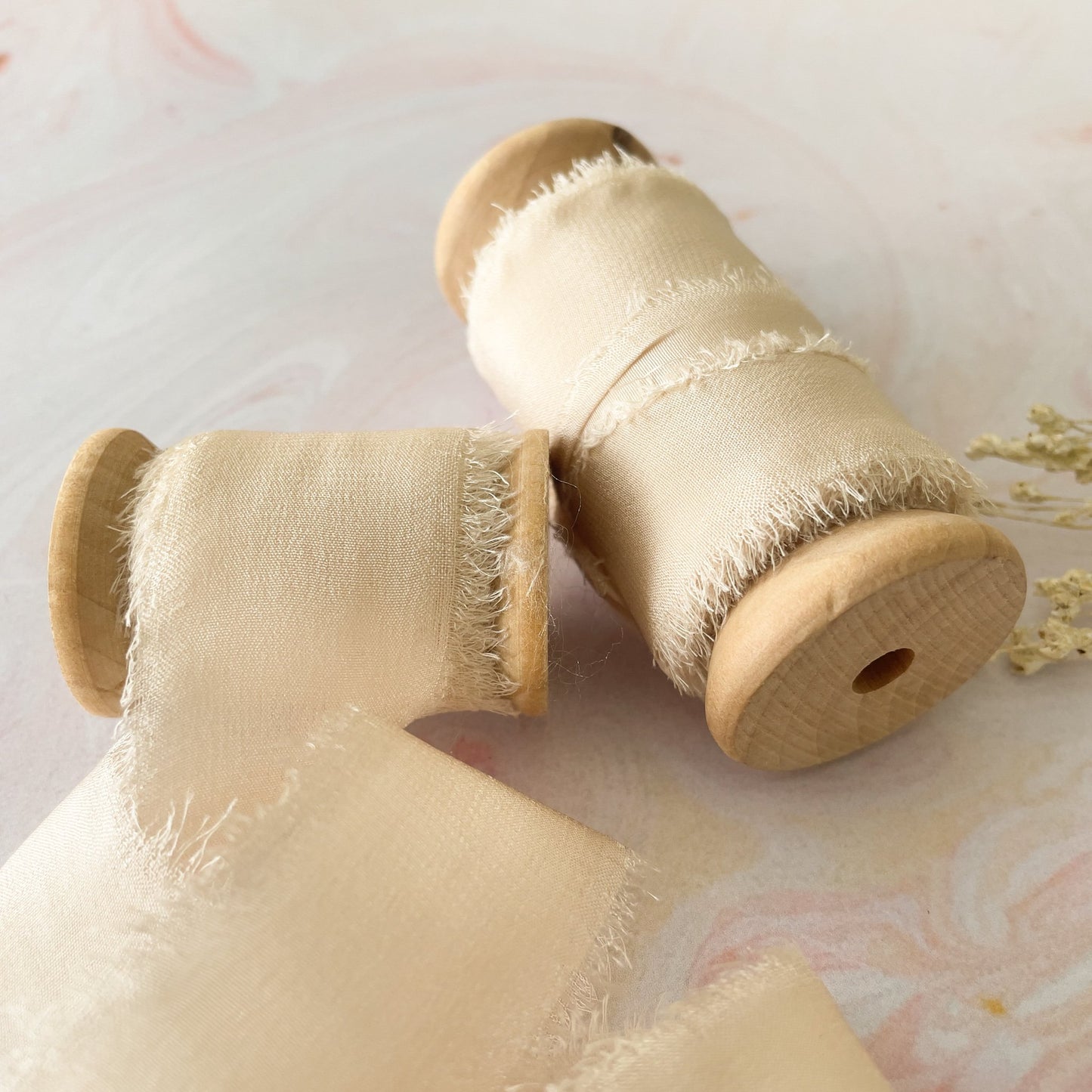 Natural silk ribbon for crafts. Luxury ribbon By The Natural Paper Company.
