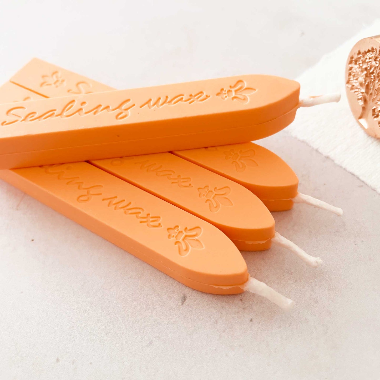 neon orange sealing wax sticks with wick