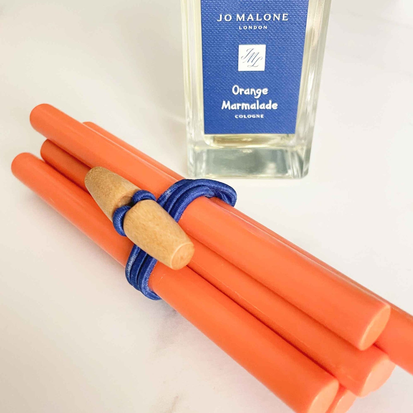 Orange Marmalade sealing wax sticks used for Jo Malone campaign.  Plastic Free, Paraffin Free and Fully biodegradable.  Orange sealing wax for wax seals