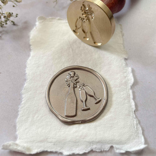 Pop the cork - large wax stamp