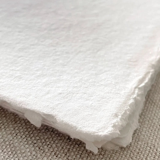 premium handmade card and paper in white