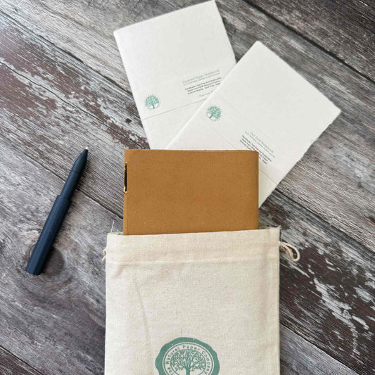 Refillable sand leather journal — extra inserts in blank, lined, square grid and dot grid