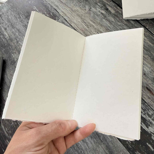 A6 blank refill insert – handmade cotton paper, hand‑stitched for leather journals