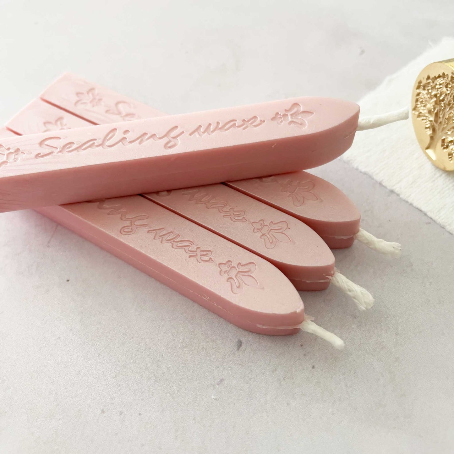 soft pink sealing wax with wick