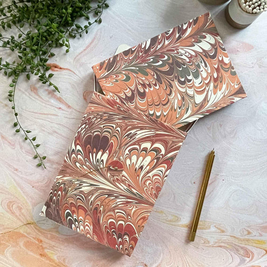 hand-marbled A5 notebook
