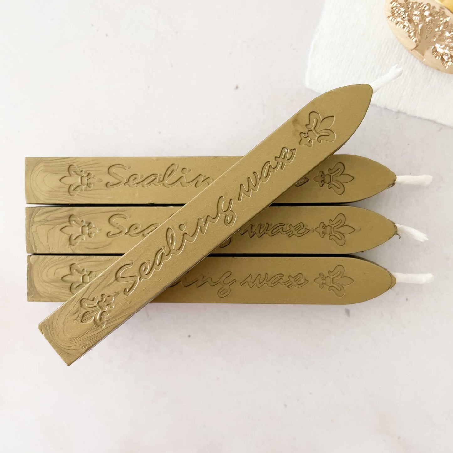 Vintage Brass Sealing Wax Stick with Wick sealing wax thenaturalpapercompany