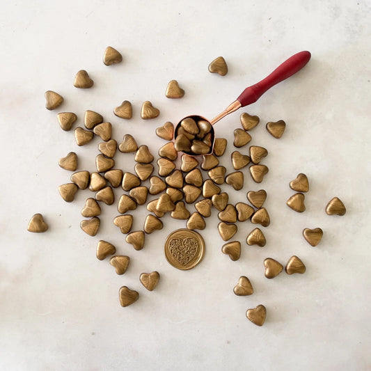 warm gold beads for wax seals