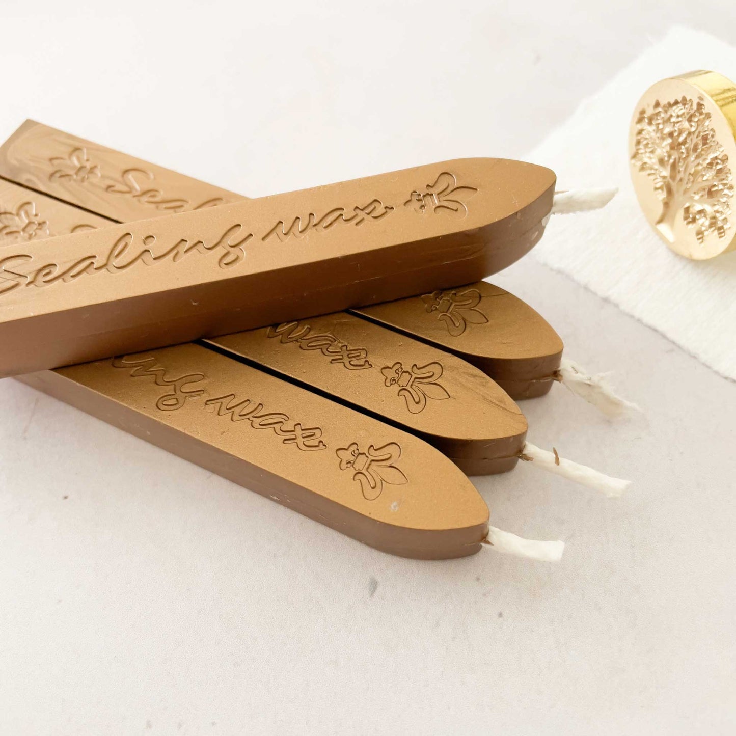 Warm Gold Sealing Wax Stick with Wick sealing wax thenaturalpapercompany