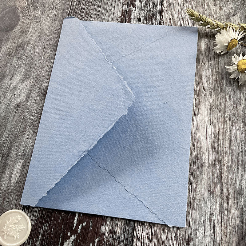 Denim Blue 5x7 Handmade Paper Envelope Envelopes from thenaturalpapercompany.com