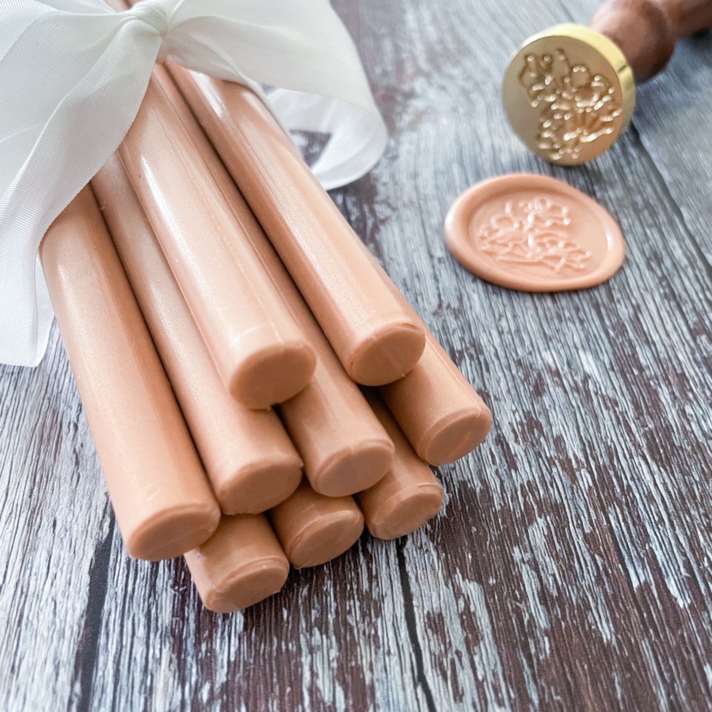 Sealing Wax Sticks in Rose Gold. Eco friendly Natural wax seals from thenaturalpapercompany.com