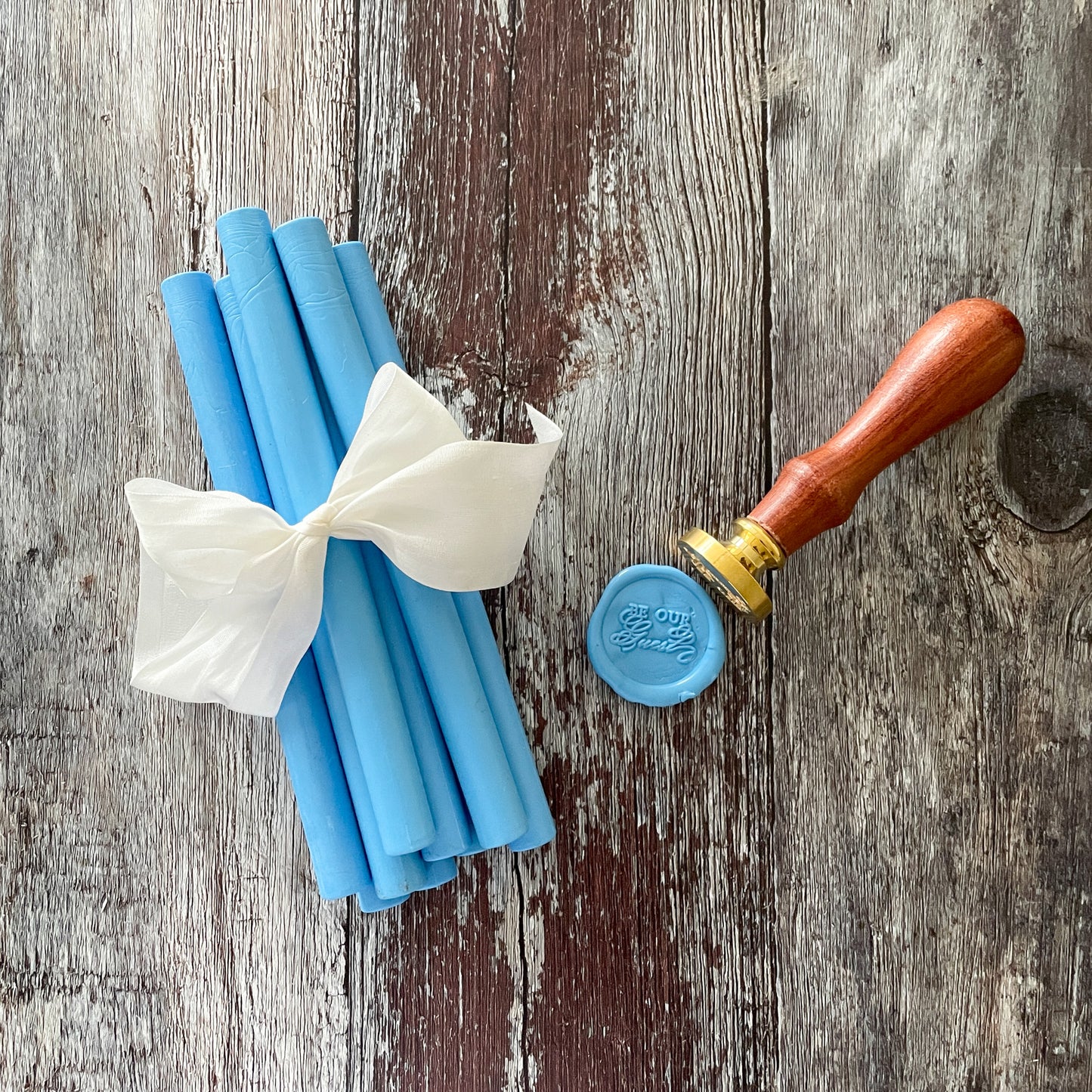 Sealing Wax Stick in Cornflower Blue wax seals thenaturalpapercompany