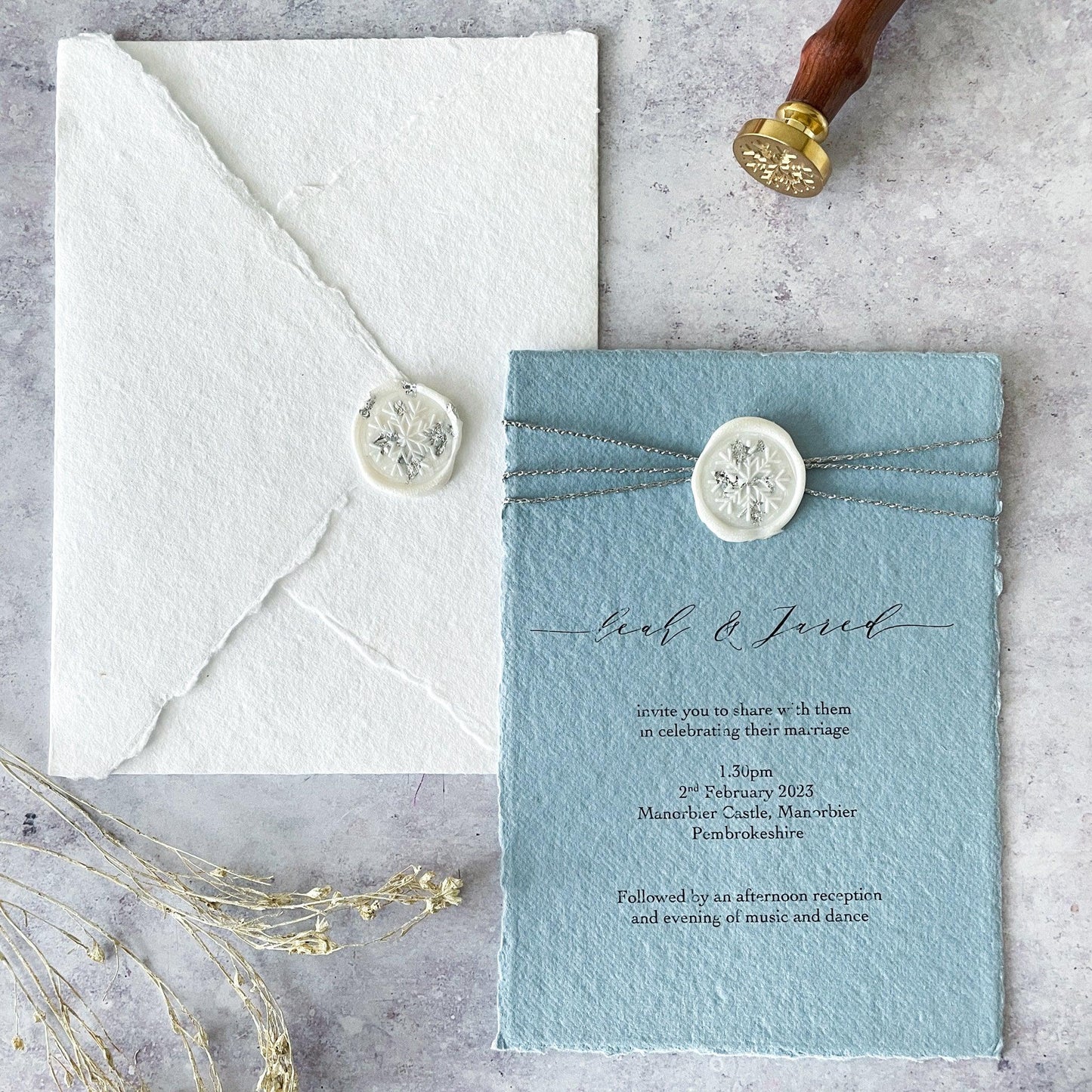 Snowflake Wax Stamp wax seals thenaturalpapercompany
