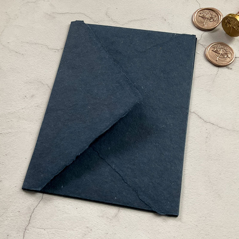 Navy 5x7 Handmade Paper Envelope Envelopes thenaturalpapercompany
