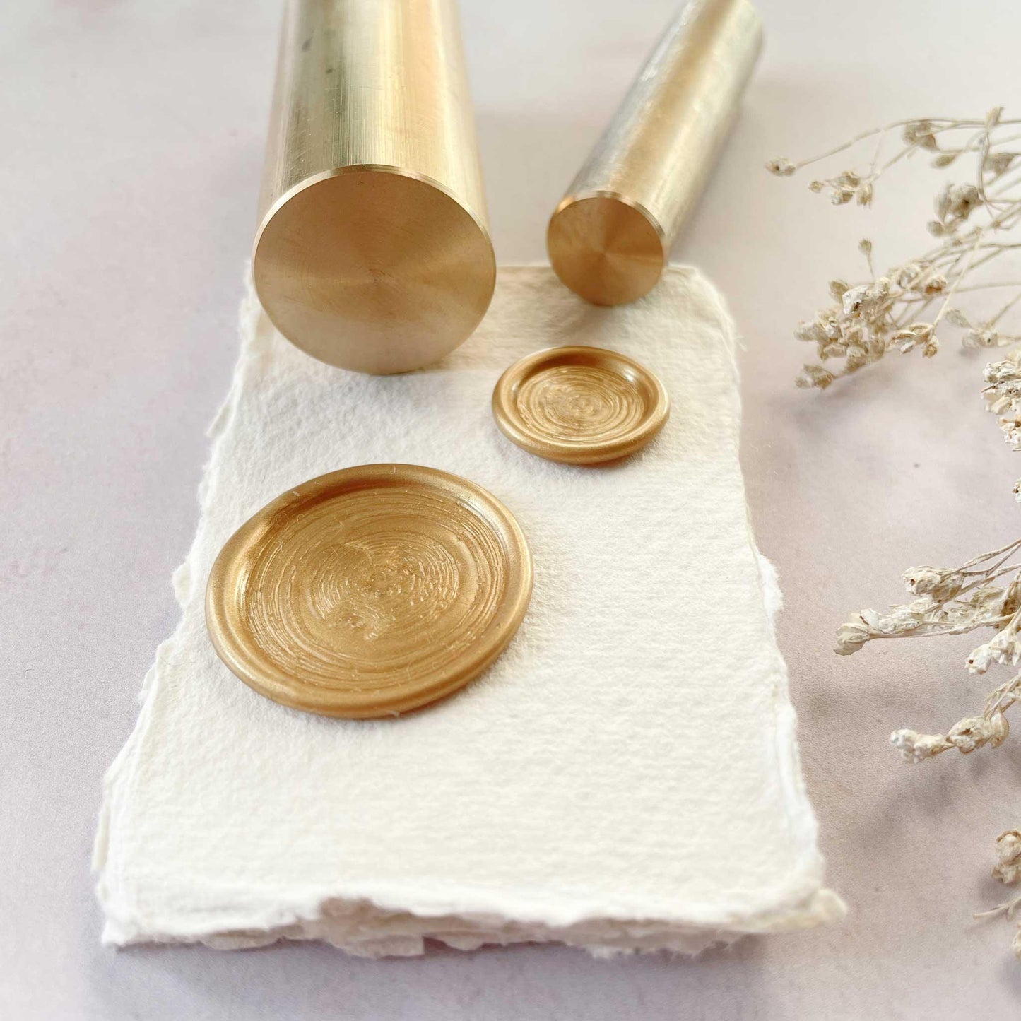 Blank Sealing Wax Stamp. Attractive solid brass stamp to make wax seals for envelopes and stationery. Perfect to add dried flowers or decoration. Contemporary design stamp. By The Natural Paper Company