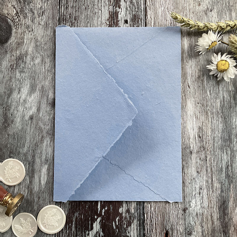 Denim Blue Handmade Paper Envelope 5x7 Envelopes from thenaturalpapercompany