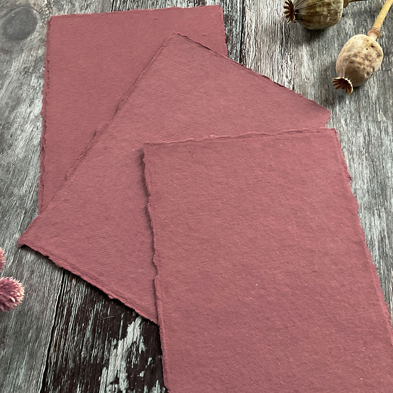 Dusky Rose Handmade Card thenaturalpapercompany