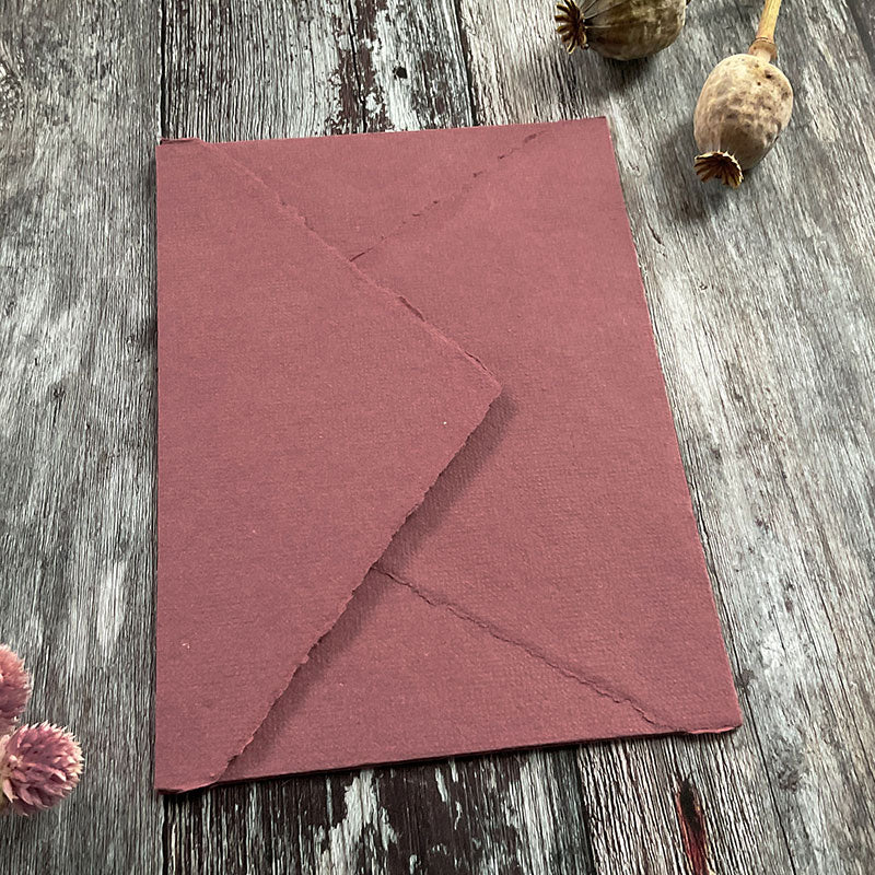 5x7 Dusky Rose Handmade Paper Envelope Envelopes from thenaturalpapercompany