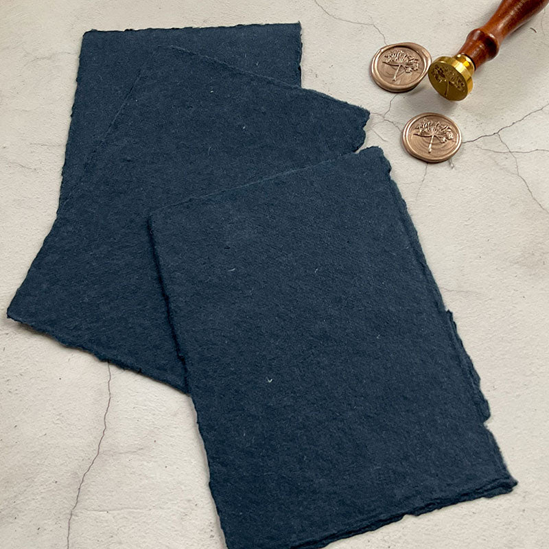 320 GSM Navy Handmade Card 5x7 size thenaturalpapercompany.com