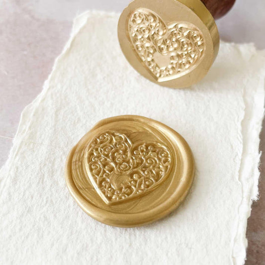 Scroll Heart Wax Stamp