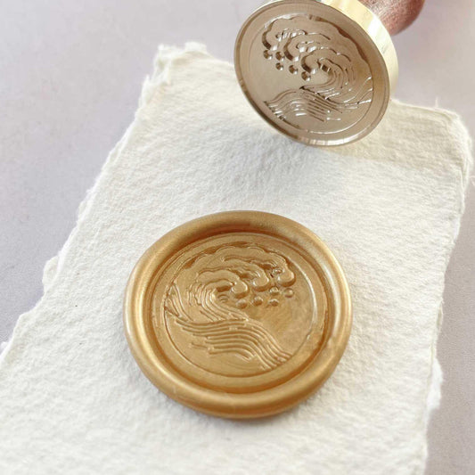Wave pattern wax seal stamp
